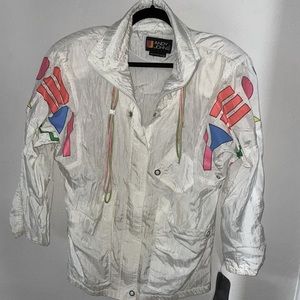 Andy Johns White Colorful Pattern Jacket NWT Vintage